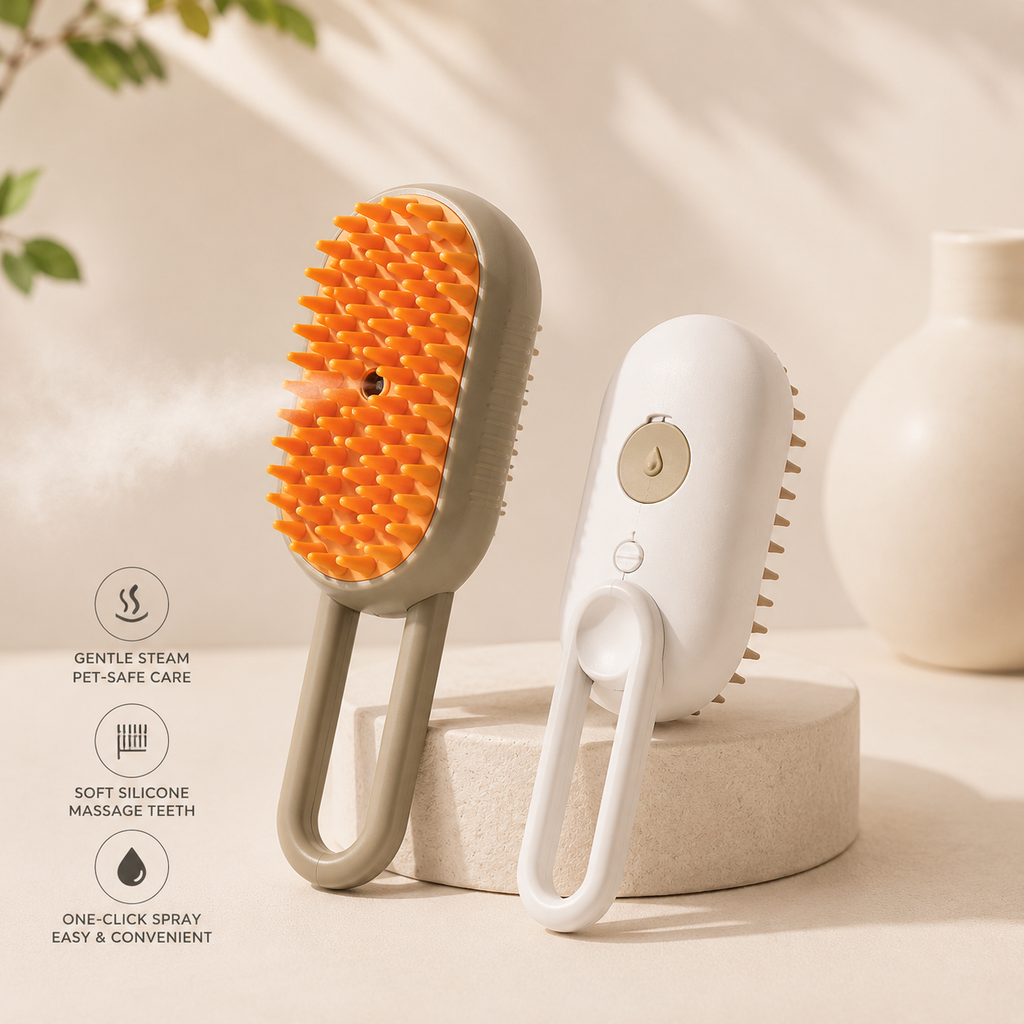 Portapaws™ 3-in-1 Steam Pet Grooming Brush